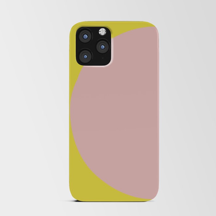 Margo Collection: Minimalist Modern Geometric Pink Circle on Yellow iPhone Card Case
