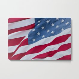 United States Flag Metal Print | Starspangled, Blue, Flying, Symbol, Red, Patriot, American, White, Usa, Photo 