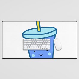 Kawaii Drink (blue) Desk Mat