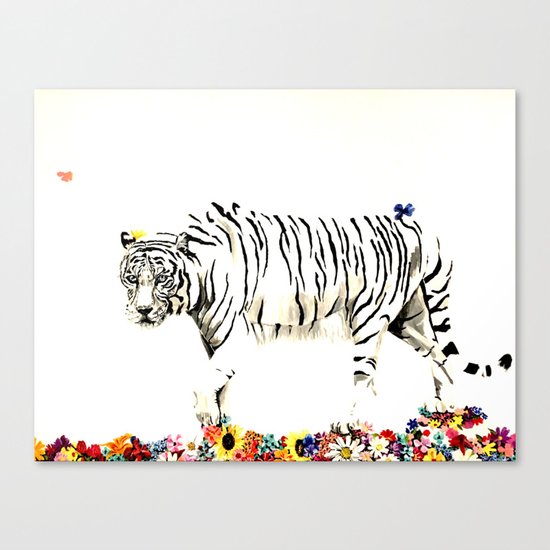 Beauty of a white tiger Canvas Print