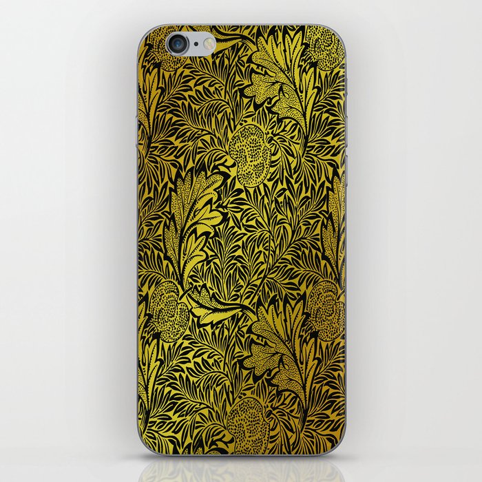 William Morris Black And Gold Floral Pattern Vintage Floral Pattern Victorian Botanical Pattern iPhone Skin