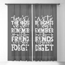 Friendship Camping Adventure Quote Typographic Sheer Curtain