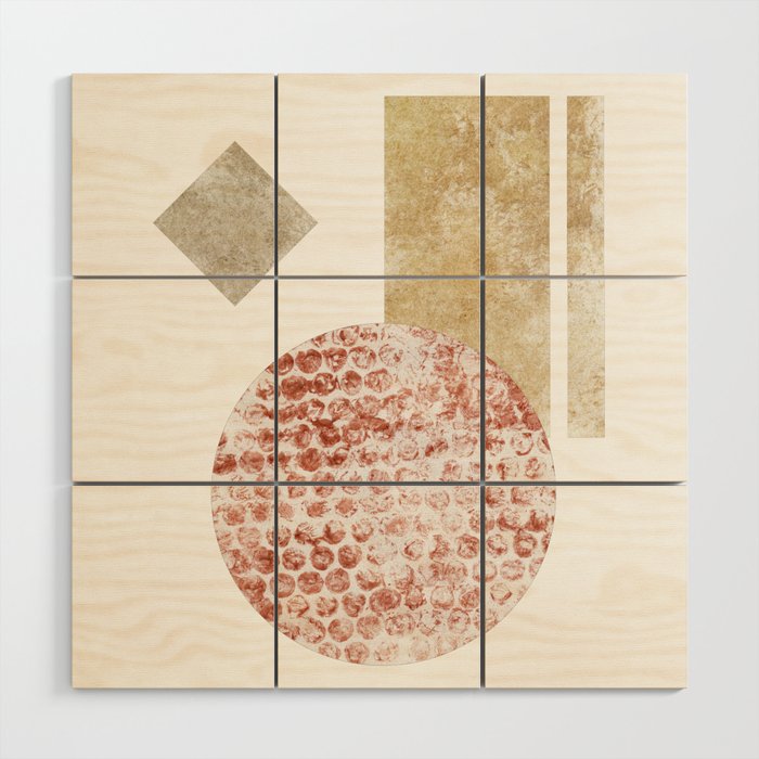Abstract Minimalist Geometric Composition Wood Wall Art