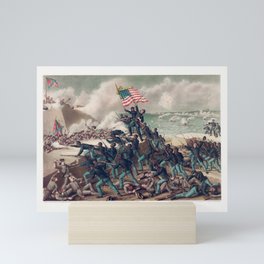 Storming Fort Wagner - 54th Massachusetts - Civil War  Mini Art Print