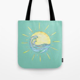 Sun Wave Aqua  Tote Bag