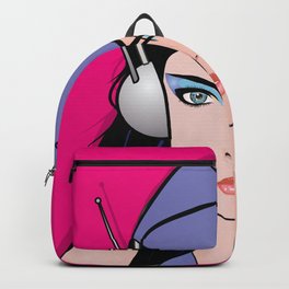 Beautiful Pop Art Woman Paulina with Headphones Backpack