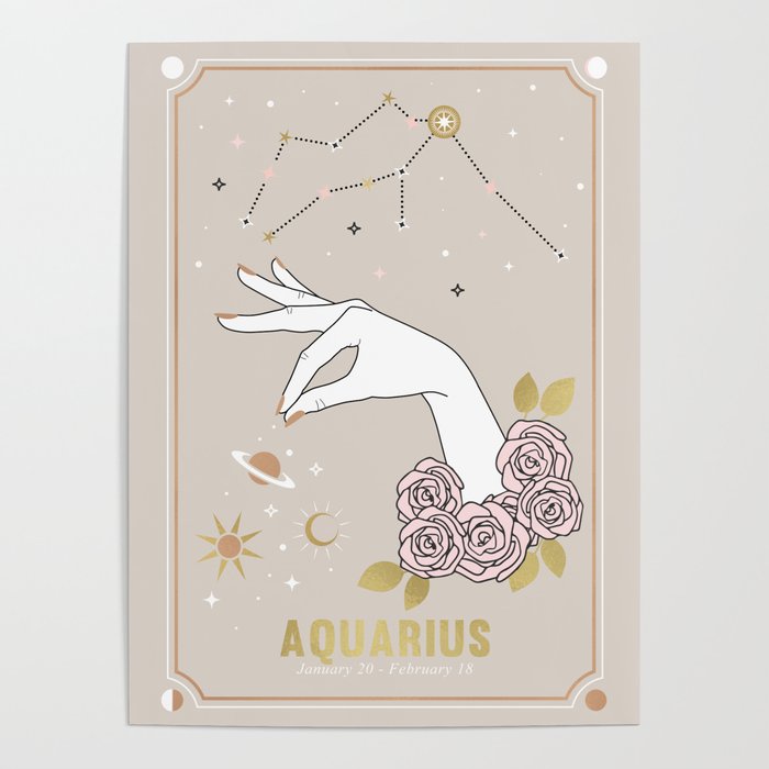 Aquarius Zodiac Sign Poster