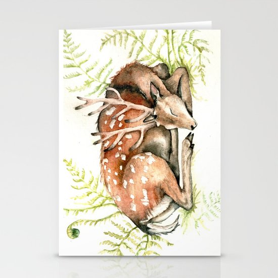 Sleeping Deer Stationery Cards
