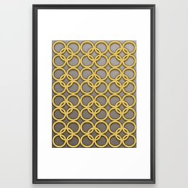 Intertwinning Gold Circles Framed Art Print