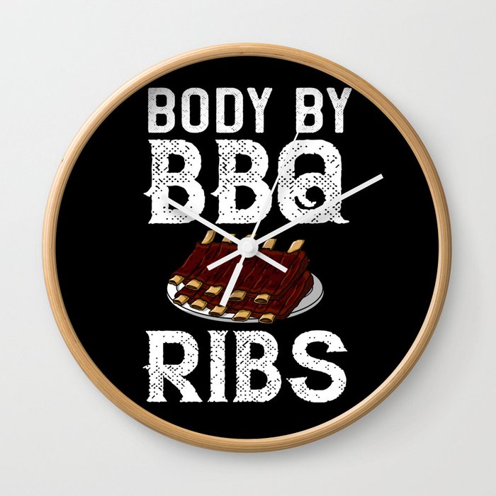 BBQ Ribs Beef Smoker Grilling Pork Dry Rub Wall Clock