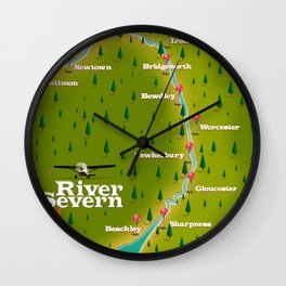 River Severn England Wales travel poster Wall Clock
