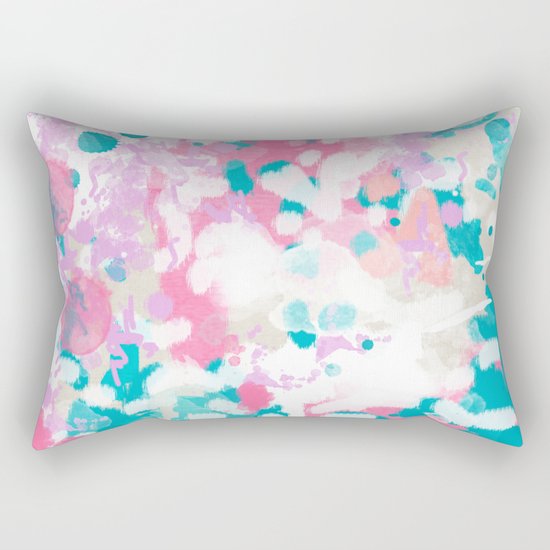 Shaz - abstract painting minimal modern color palette boho nursery home decor Rectangular Pillow