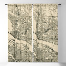 Vancouver WA, USA Vintage City Map Blackout Curtain