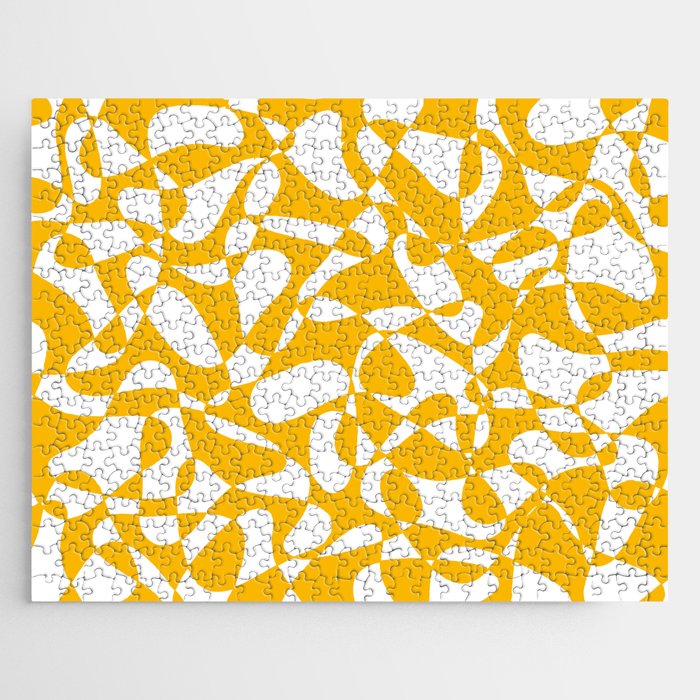 Abstract pattern - orange and white. Jigsaw Puzzle