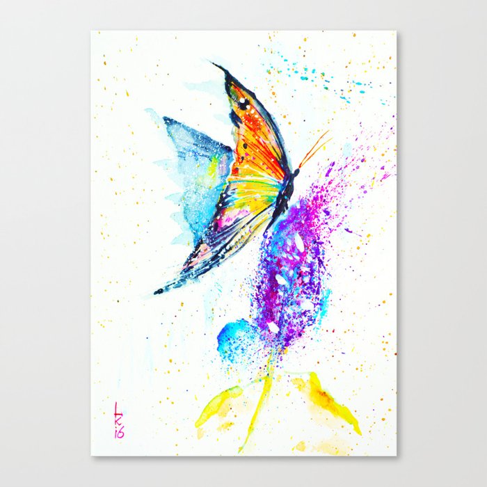 butterfly on a flower Canvas Print