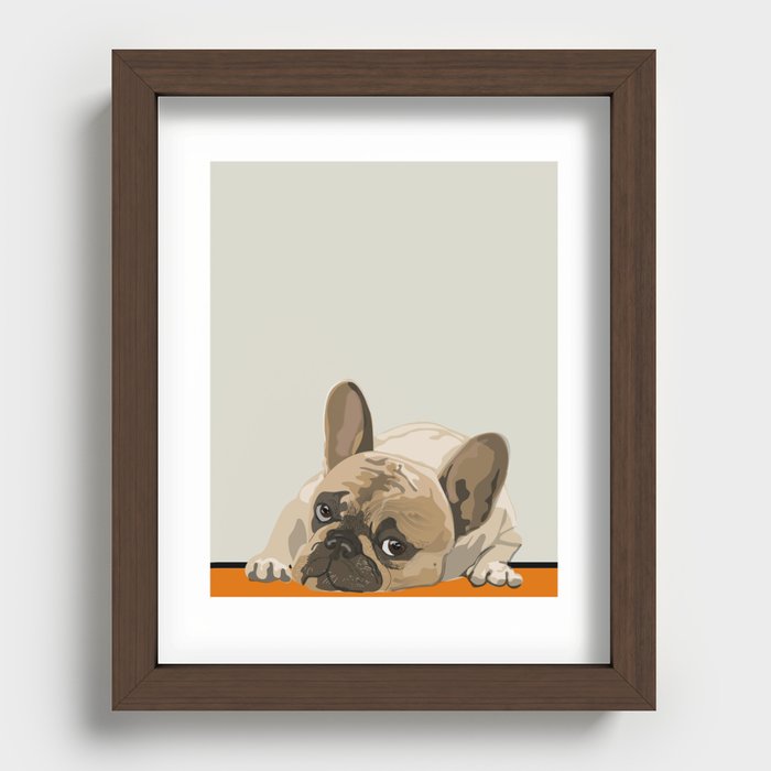 Frenchie Recessed Framed Print