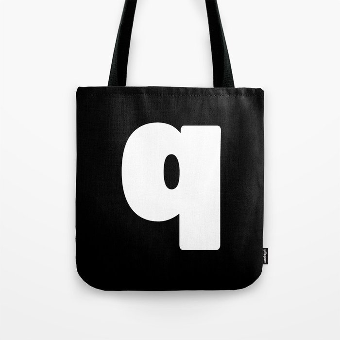 q (White & Black Letter) Tote Bag