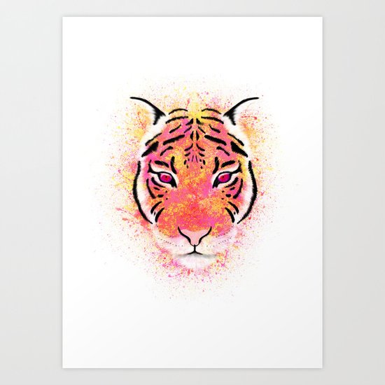 Sherbet Tiger Art Print