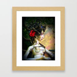 Medusa protective goddess, porcelain ball jointed doll, greek mythology, sculpture, legend Framed Art Print