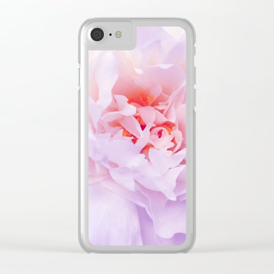 Purple Peony Clear iPhone Case
