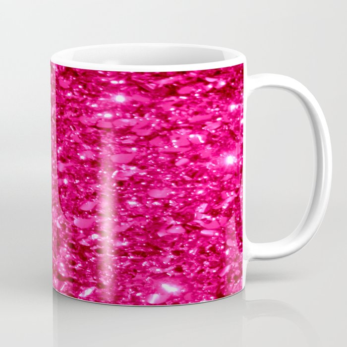Sparkle Hot Pink Coffee Mug By Vintageby2sweet Society6 Sparkle Hot Pink Coffee Mug By