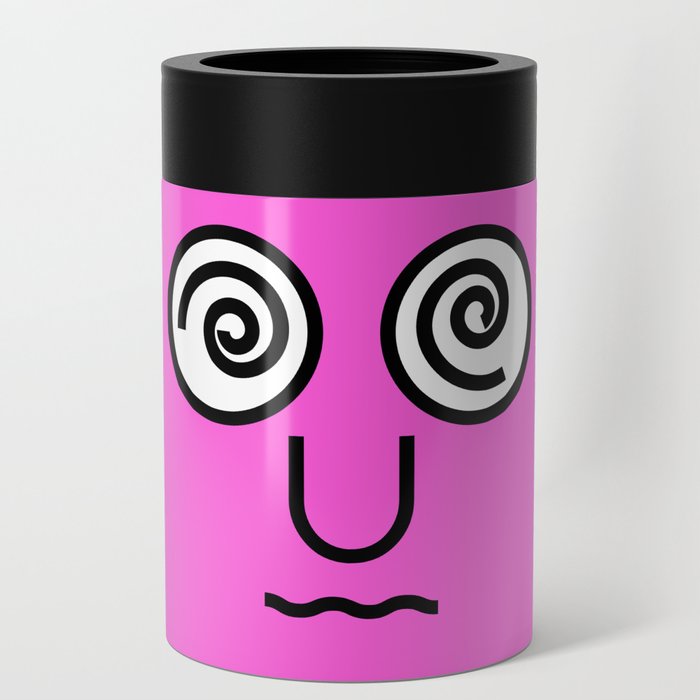 type face: Dizzy Emoji Pink Can Cooler