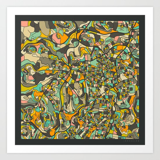 JERUSALEM MAP Art Print