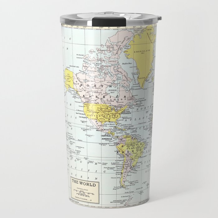 Vintage World Map Travel Mug