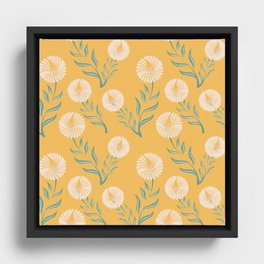 Yellow Flowers Framed Canvas