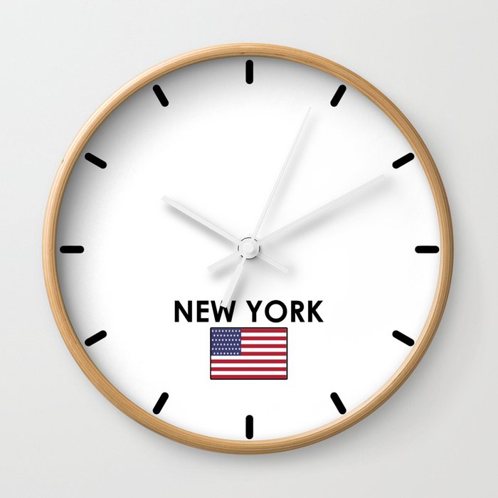 New York Time Zone Newsroom Wall Clock Wall Clock