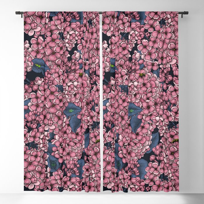 Pink Lilac garden Blackout Curtain