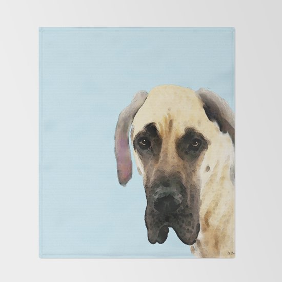 Great Dane Art Dog Painting By Sharon Cummings Throw Blanket By