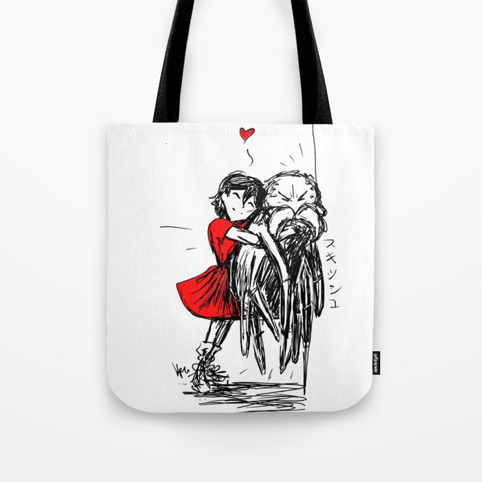 A Girl and Her Spider Tote Bag