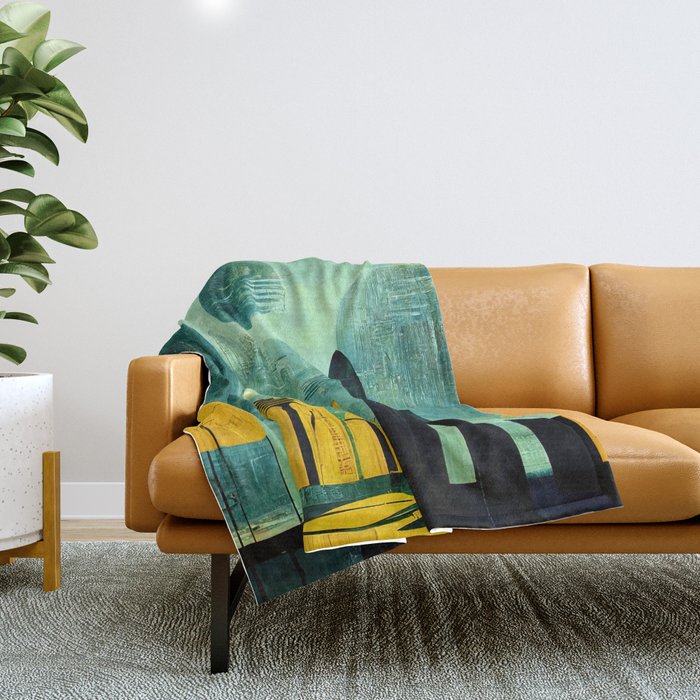 Abstract Futuristic Cityscape Throw Blanket