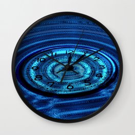 Hands of Time Blue Rippling Water Art Motif Wall Clock