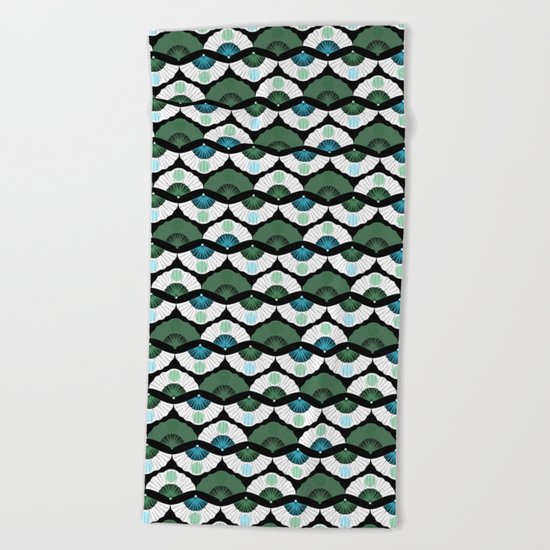 Green Vintage Beach Towel