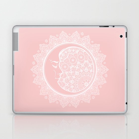 Mandala Moon Pink Laptop & iPad Skin