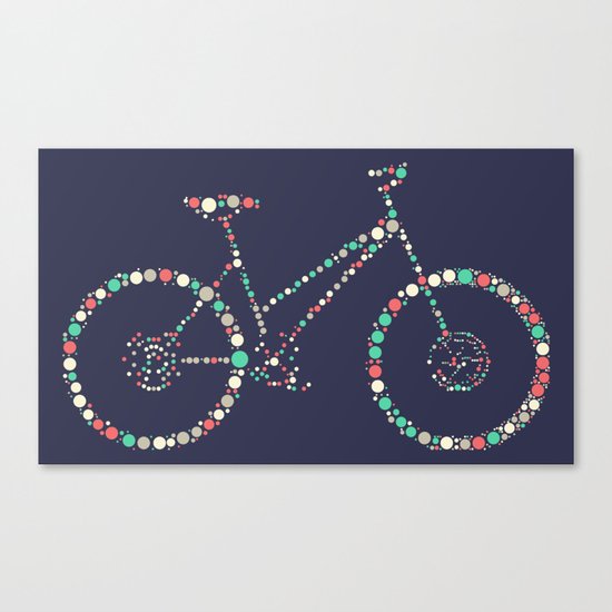 Bicycle in Dots Canvas Print