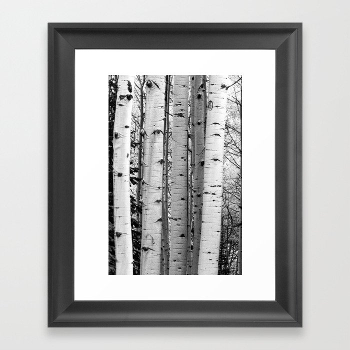 Into the Woods / Black & White Framed Art Print by theblondedutchgirl