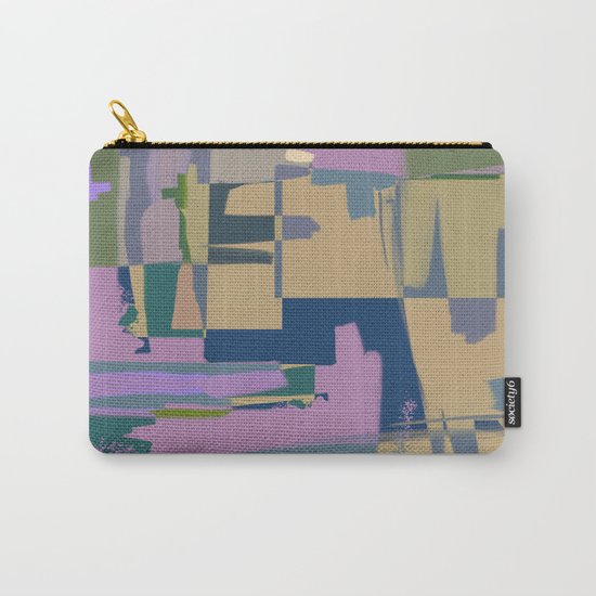 Pale Existence - Abstract, pastel purple, blue, mustard and green painting Carry-All Pouch