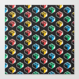 Many bricks - Black/Colors Canvas Print