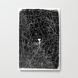 The lines of Love - Black version. Metal Print | Black and White, Love, Illustration, Abstract 