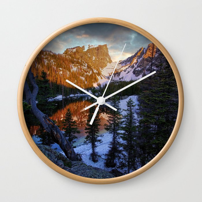 Dawn at Dream Lake Wall Clock
