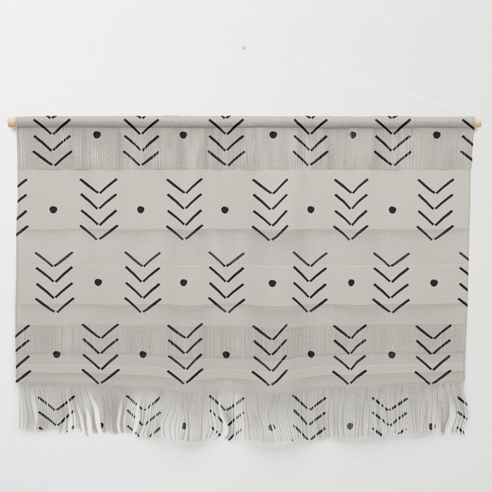 Arrow Lines Geometric Pattern 12 in creamy grey Wall Hanging