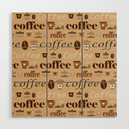 Pattern for Caffeine Coffee Lover Wood Wall Art