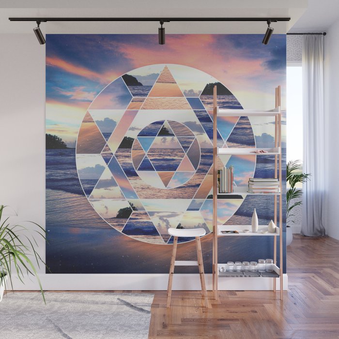 Geometric Ocean Abstract Wall Mural By Perkinsdesigns Society6