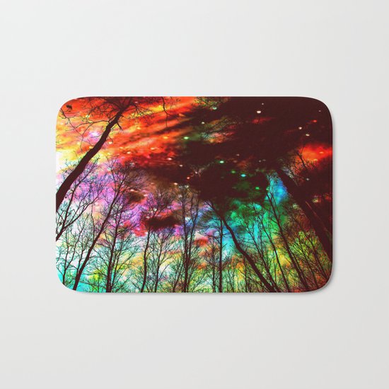 Black Trees Haunting Space Bath Mat
