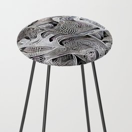 Black and White Fractals Counter Stool