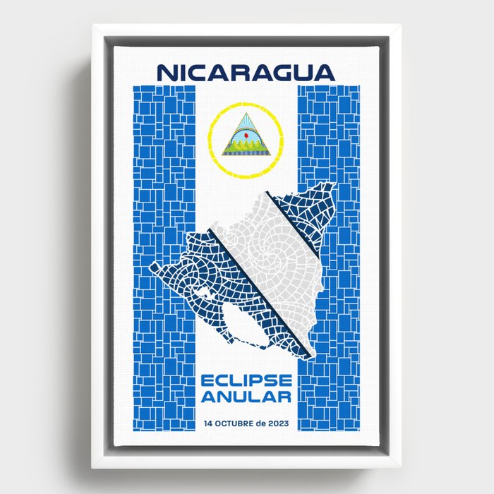 Nicaragua Annular Eclipse 2023 Framed Canvas