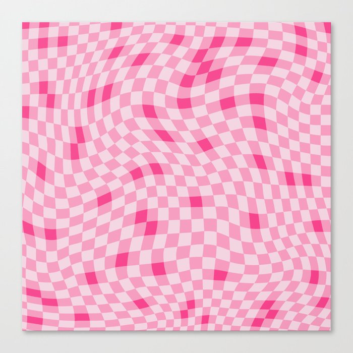 Pink Swirled Checker Canvas Print